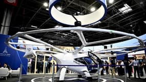 Le taxi volant VoloCity créé par la société Volocopter présenté au salon de l'innovation Vivatech à Paris, le 22 mai 2024