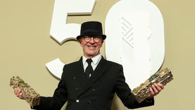 Jacques Audiard, l'un des grands gagnants des César 2025 grâce à son film "Emilia Pérez", quelques instants après la cérémonie