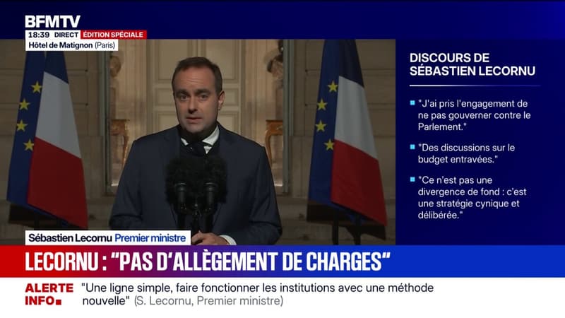 Budget: Sébastien Lecornu déclare "qu'il n'y aura pas d'augmentation de la fiscalité" sur les ménages