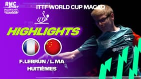 Résumé : Felix LEBRUN contre la légende Long MA - Huitièmes (ITTF World Cup 2024)