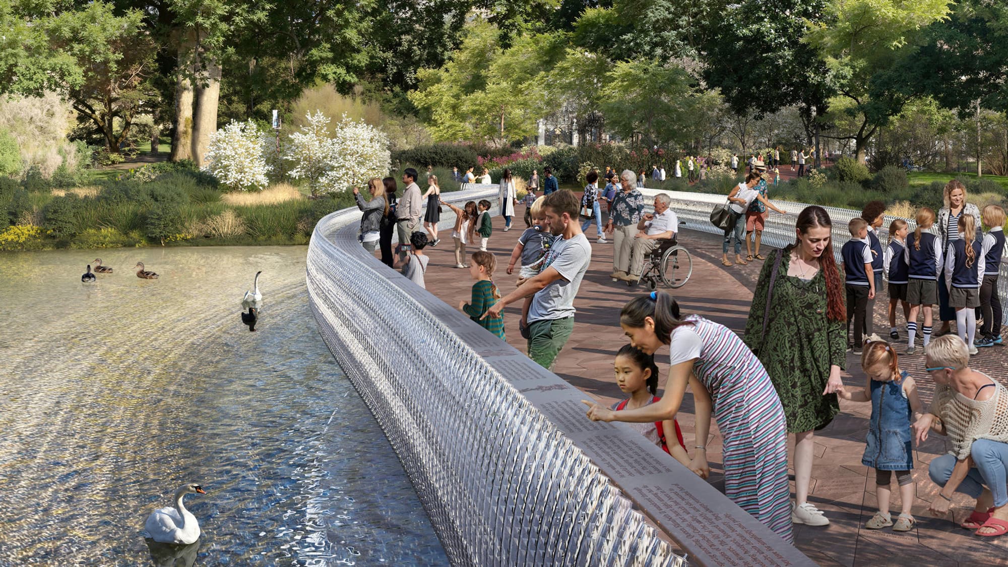 Glass Bridge, which will be part of the memorial project dedicated to the queen made by Norman Foster. Glass Bridge, which will be part of the memorial project dedicated to the queen made by Norman Foster.
