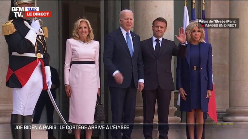 Le couple Biden arrive à l'Élysée pour un déjeuner de travail