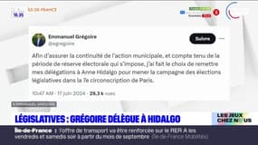 Pendant les législatives, Emmanuel Grégoire annonce "remettre ses délégations" à Anne Hidalgo