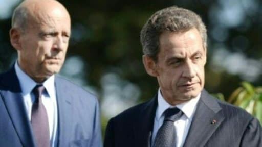 Le maire de Bordeaux Alain Juppé et l'ex-président Nicolas Sarkozy, le 5 septembre 2015 à La Baule