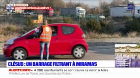 Grève: les routiers mobilisés, un barrage filtrant mis en place près de Miramas ce mardi matin