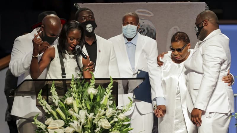 La famille de George Floyd pendant la cérémonie d'hommage du 9 juin dernier à Houston.