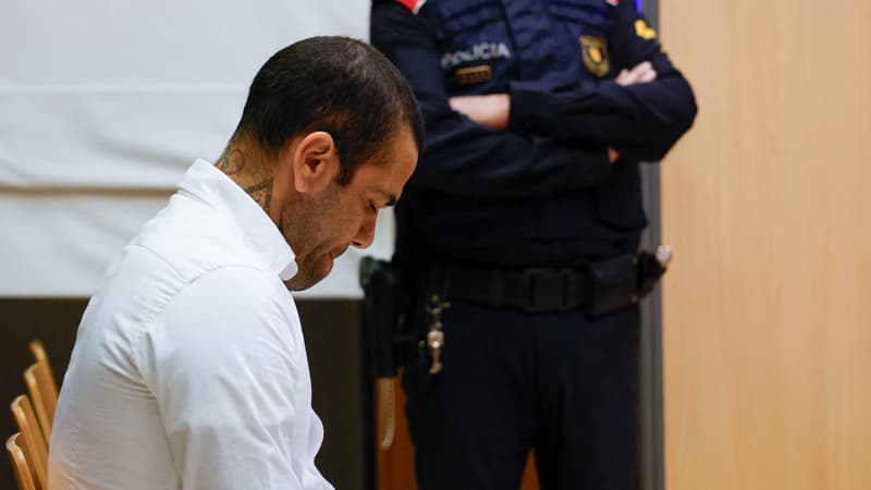 Dani Alves lors du premier jour de son procès, le 5 février 2024 à Barcelone