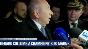 Gérard Collomb au commissariat de Champigny-sur-Marne. 