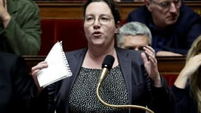La présidente des députés écologistes Cyrielle Chatelain le 8 novembre 2025 à l'Assemblée nationale à Paris