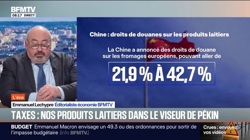 La fédération de l'industrie laitière ébranlée par les droits de douane chinois sur ses produits
