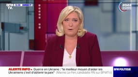 Marine Le Pen: "Mon obsession est que la France ne soit pas embarquée contre sa volonté, par un effet domino, dans une guerre contre la Russie"