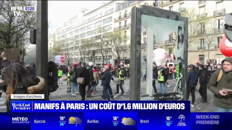 Manifestations à Paris: le coût des dégradations estimé à 1,6 million d'euros