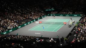 Novak Djokovic lors du Rolex Paris Masters, le 5 novembre 2023.