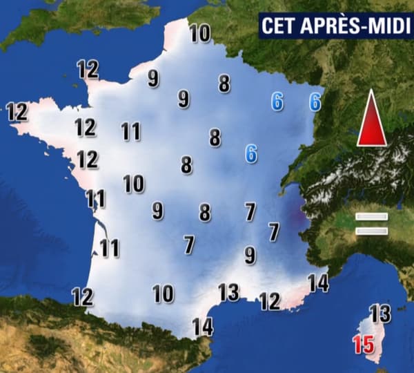 Les températures de ce lundi 27 novembre l'après-midi