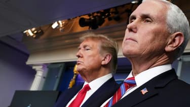 Les président et vice-président américains Donald Trump et Mike Pence le 22 avril 2020 à Washington