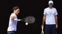 Ljubicic supervise l'entraînement de Federer