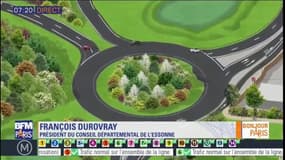 Le rond-point du Christ de Saclay en chantier
