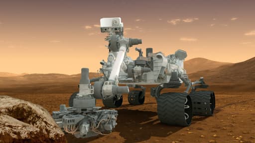 Vue d'artiste de Curiosity, le robot envoyé sur Mars et arrivé à destination le 6 août 2012.