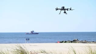 Un drone déployé sur les plages new-yorkaise par les pompiers de la ville.