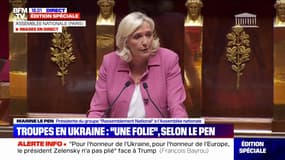 Marine Le Pen (RN): "L'envoi de troupes françaises combattantes sur le sol ukrainien est une folie"