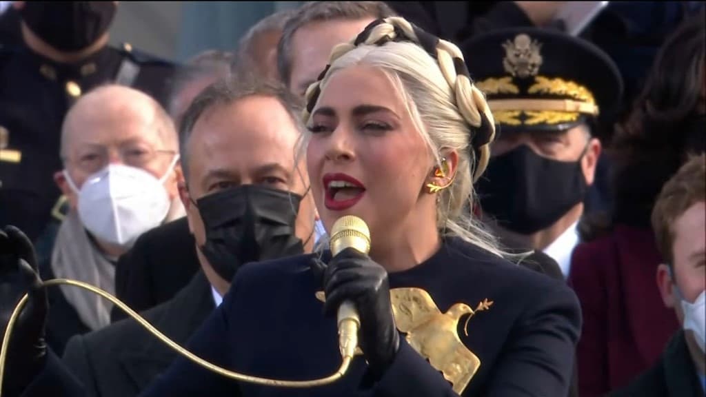 relive Lady Gaga’s powerful interpretation of the American anthem