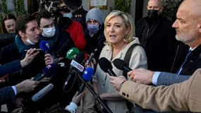 Marine Le Pen, candidate RN à la présidentielle, le 29 janvier 2022 à Madrid