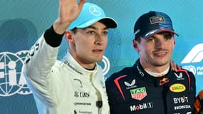 George Russell et Max Verstappen après les qualifications du GP du Qatar - le 30/11/2024