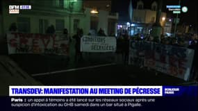 Transdev: manifestation au meeting de Valérie Pécresse