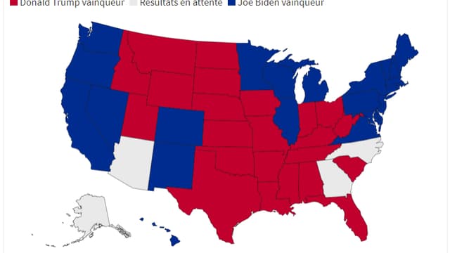Les résultats État par État après la présidentielle américaine