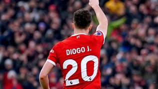 L'attaquant de Liverpool Diogo Jota contre Brentford le 12 novembre 2023 