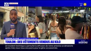 Toulon: une friperie éphémère vend des vêtements au kilo