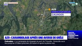 Calvados: carambolage sur l'A29 après une averse de grêle