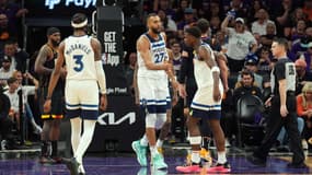 Rudy Gobert lors de la victoire de Minnesota contre Phoenix (122-116, playoffs NBA), le 28 avril 2024