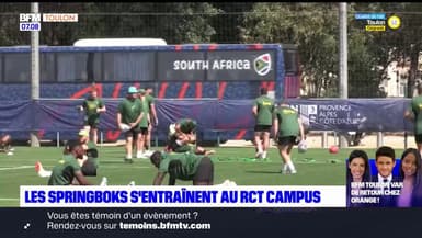 Coupe du monde de rugby: les Springboks en entraînement au RCT Campus