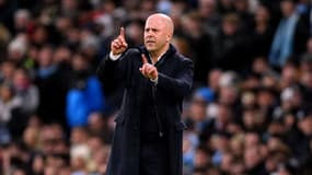 Arne Slot lors du match Manchester City-Liverpool (0-2, Premier League), le 23 février 2025