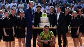 Carlos Alcaraz lors de sa demi-finale au Masters 1000 de Madrid, le 5 mai 2023.