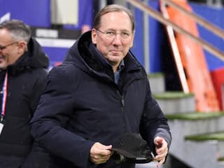 John Textor, le propriétaire de l'OL, en marge d'un match de Ligue 1 au Groupama Stadium en janvier 2025