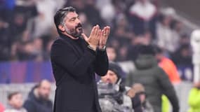 Gennaro Gattuso lors d'OL-OM (1-0, 20e journée de Ligue 1), le 4 février 2024