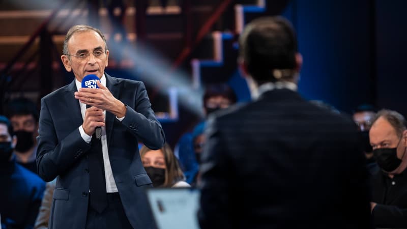 Eric Zemmour invité de "La France dans les yeux" sur BFMTV, le 9 février 2022.