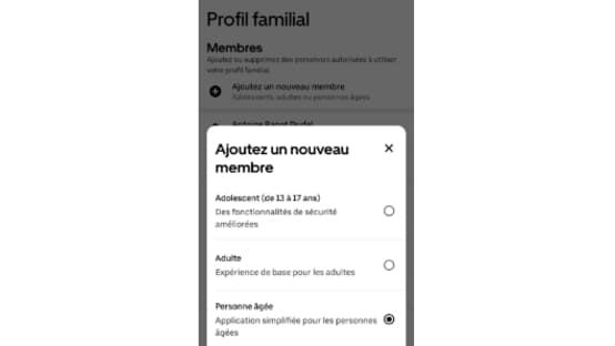 Le profil familial sur Uber