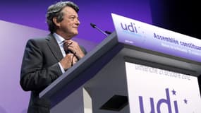 Le président de l'UDI (Union des démocrates indépendants), Jean-Louis Borloo, le 21 octobre 2012 lors du meeting de création de son nouveau parti