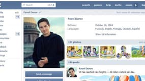 Profil de Pavel Dourov, fodnateur de Vkontakte, le Facebook russe, qu ia annoncé sa démission.