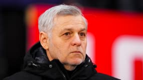 Bruno Genesio après l'élimination de Lille contre Dunkerque (1-1, 4 t.a.b. 5) en 8e de finale de la Coupe de France