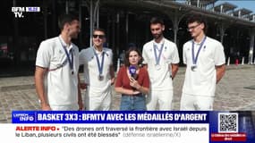 "Personne ne nous attendait à ce niveau-là": l'équipe de basket 3x3 au micro de BFMTV après leur médaille d'argent au JO 2024