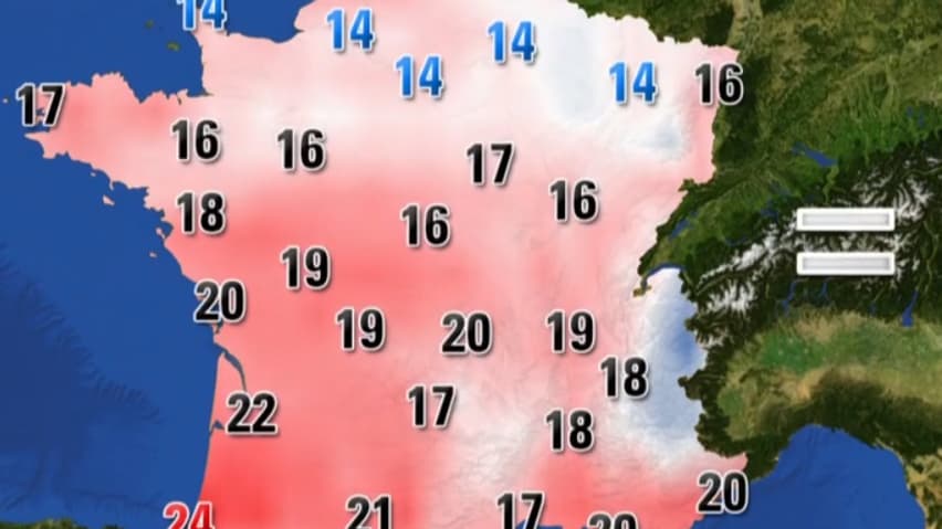 Les températures cet après-midi