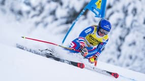 La Française Tessa Worley, lors de la première manche du géant de Coupe du monde de Kranjska Gora (Slovénie), le 8 janvier 2022