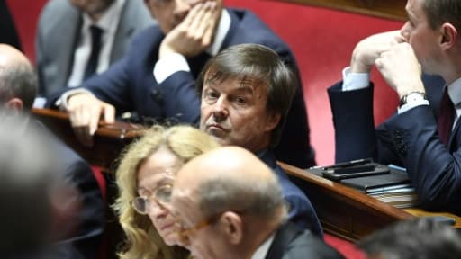 Nicolas Hulot lors des questions au gouvernement à l'Assemblée, le 15 mai 2018