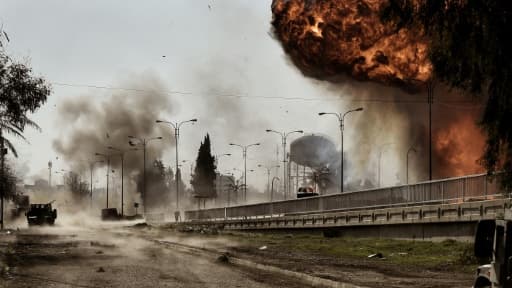 Combats à Mossoul, en Irak, le 5 mars 2017