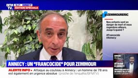 Attaque au couteau à Annecy: "Les Français sont en danger à cause d'une immigration complètement folle", pour Éric Zemmour (Reconquête!)