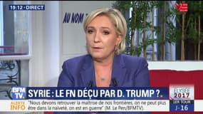 Frappes de Trump en Syrie: "Une vive source d'étonnement", pour Marine Le Pen